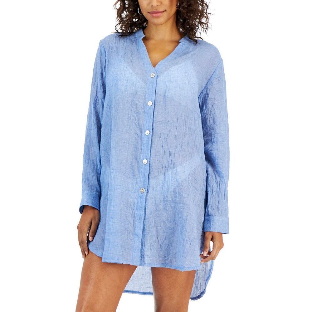J Valdi Women's Big Shirt Cover-Up Top
